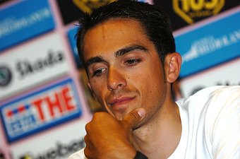 Alberto Contador during a pre-2008 Tour of Italy press conference
