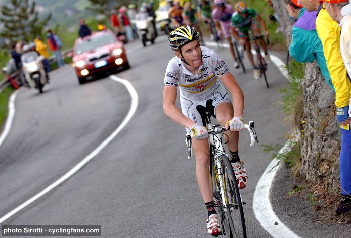 2008 Tour of Italy, Stage 19: Riccardo Ricco (Saunier Duval) attacks on the Monte Pora