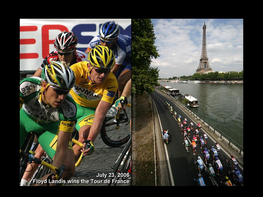 Floyd Landis in Yellow Jersey 2006 Tour de France Paris Wallpaper