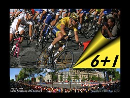 Lance Armstrong 2004 Tour de France Champs Elysees Paris Panorama Wallpaper