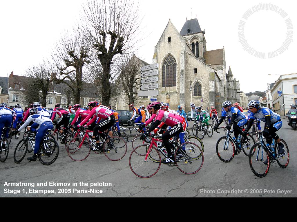 2005 Lance Armstrong peloton Paris-Nice wallpaper