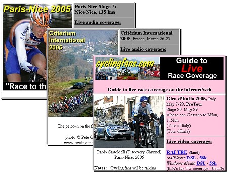 cyclingfans.com "Live Guides"