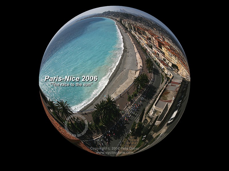 Paris-Nice 2006: the peloton arrives in Nice on the French Riviera
