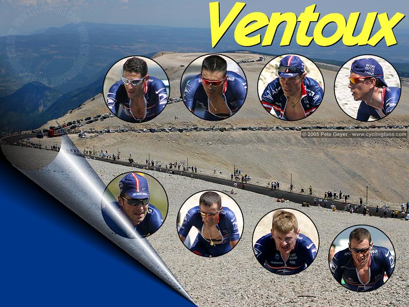 Lance Armstrong and team USPS on Mont Ventoux wallpaper